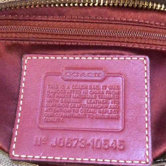 COACH Hampton Signature C Logo Canvas Red Leather Briefcase Shoulder Bag RARE - Picture 16 of 17